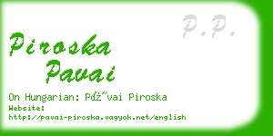 piroska pavai business card